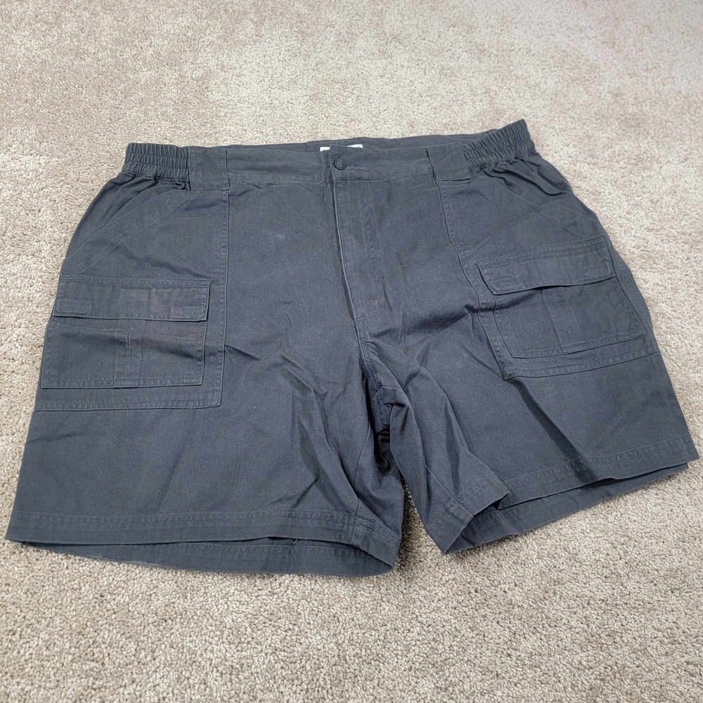 Covington Men's Cargo Shorts Black Elastic Waist Size 40 Cotton